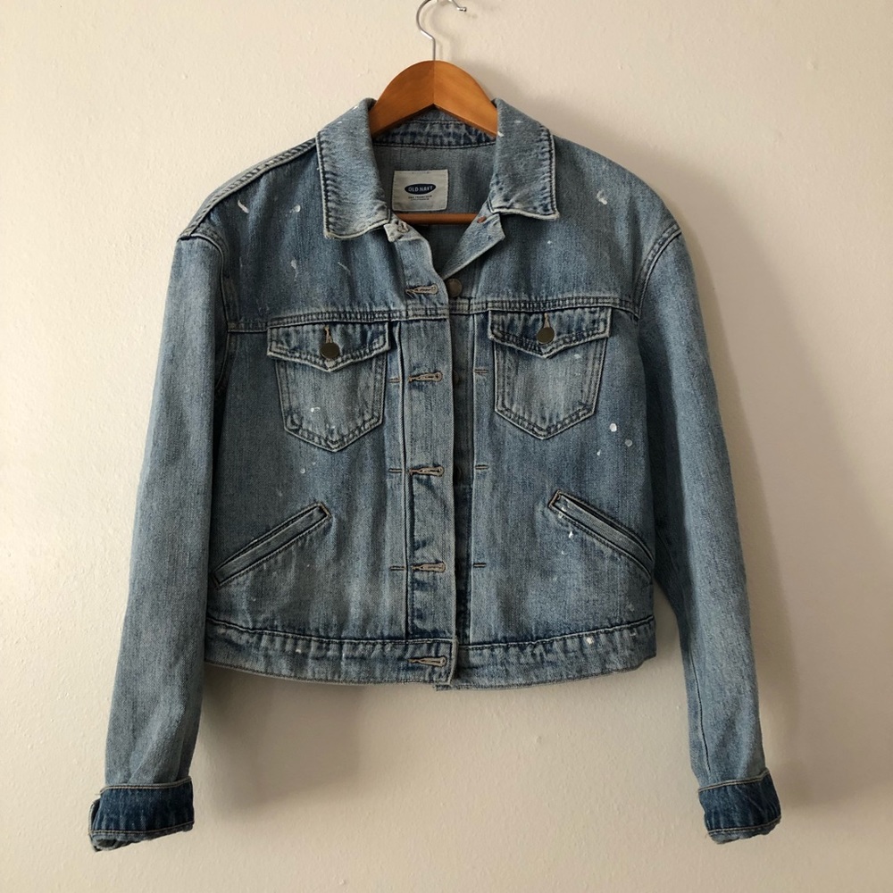 Old Navy Distressed Denim Jacket Women’s S